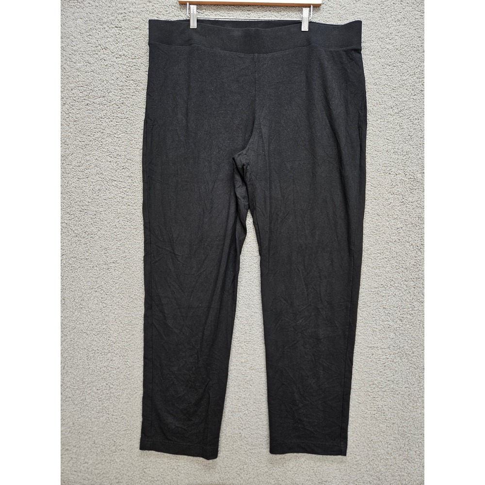 Pure Jill Slim Leg Pants 2X Black Pima Cotton Modal Stretch High Rise Comfort